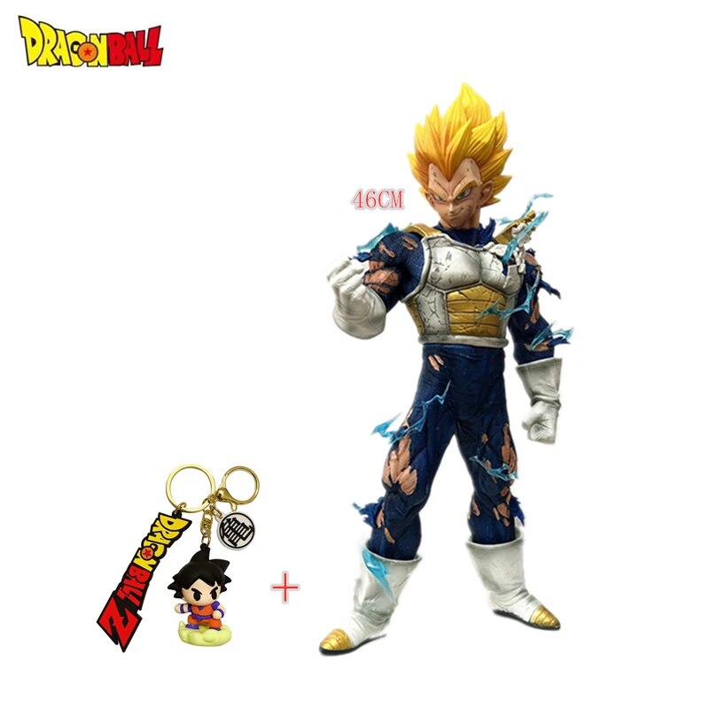 46cm Bandai Figure Anime Dragon Ball Z GK Super Saiyan Vegeta Action Figure PVC Collectible Ornament Decorative Figure Doll Toy