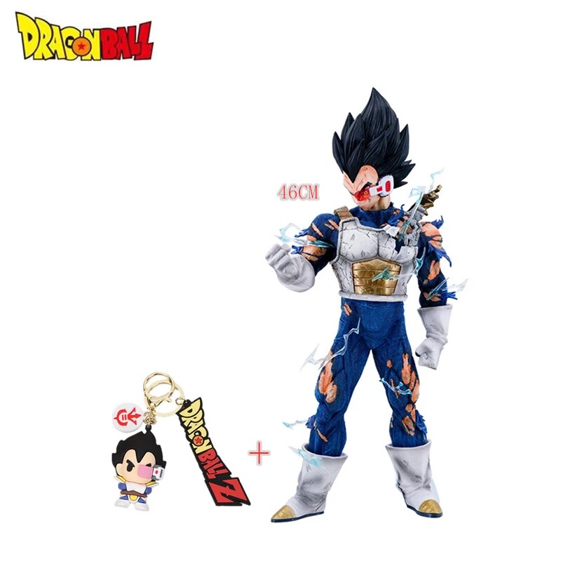 46cm Bandai Figure Anime Dragon Ball Z GK Super Saiyan Vegeta Action Figure PVC Collectible Ornament Decorative Figure Doll Toy