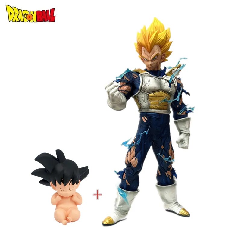 46cm Bandai Figure Anime Dragon Ball Z GK Super Saiyan Vegeta Action Figure PVC Collectible Ornament Decorative Figure Doll Toy