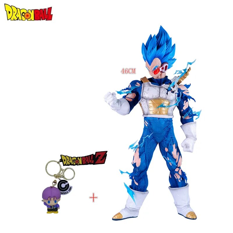 46cm Bandai Figure Anime Dragon Ball Z GK Super Saiyan Vegeta Action Figure PVC Collectible Ornament Decorative Figure Doll Toy