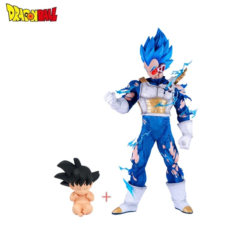 46cm Bandai Figure Anime Dragon Ball Z GK Super Saiyan Vegeta Action Figure PVC Collectible Ornament Decorative Figure Doll Toy