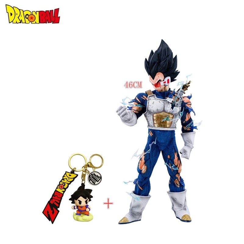 46cm Bandai Figure Anime Dragon Ball Z GK Super Saiyan Vegeta Action Figure PVC Collectible Ornament Decorative Figure Doll Toy