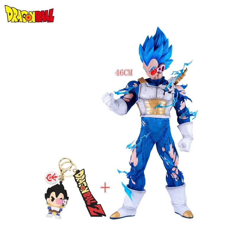 46cm Bandai Figure Anime Dragon Ball Z GK Super Saiyan Vegeta Action Figure PVC Collectible Ornament Decorative Figure Doll Toy