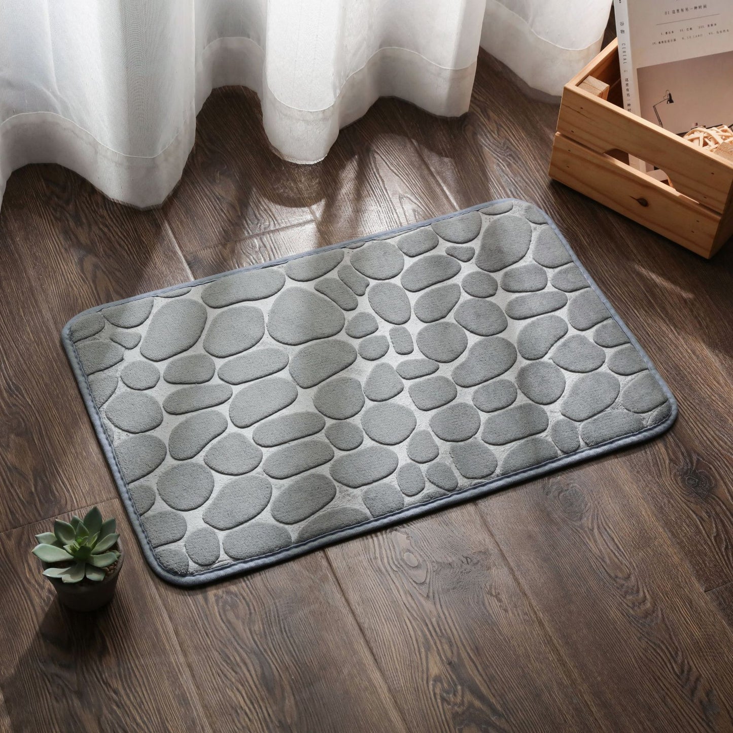 Alfombra de ducha para baño súper absorbente, antideslizante, suave, decoración del hogar