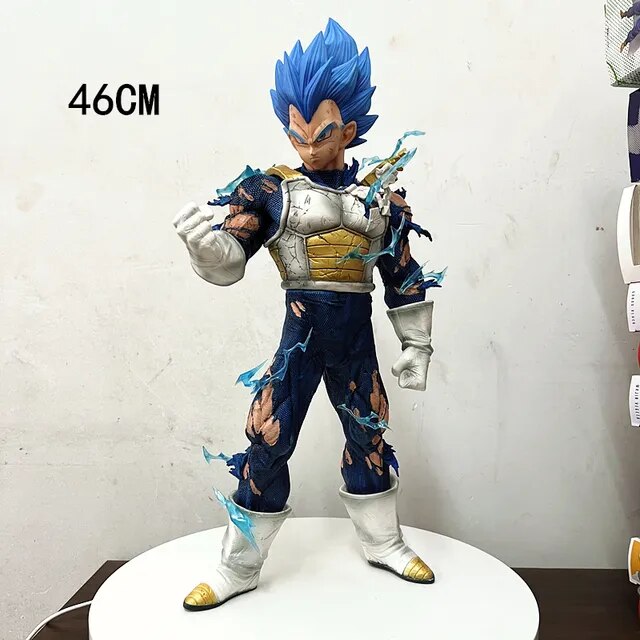 46cm Bandai Figure Anime Dragon Ball Z GK Super Saiyan Vegeta Action Figure PVC Collectible Ornament Decorative Figure Doll Toy