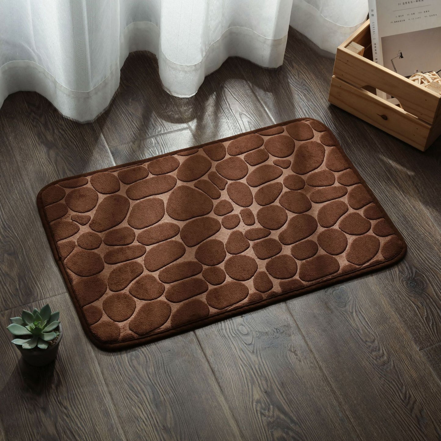 Alfombra de ducha para baño súper absorbente, antideslizante, suave, decoración del hogar